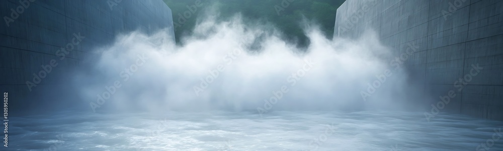 A hydroelectric dam releasing a powerful flow of water, showcasing energy generation and natural force. A hydroelectric dam releasing a powerful flow of water, showcasing energy generation and natural force.