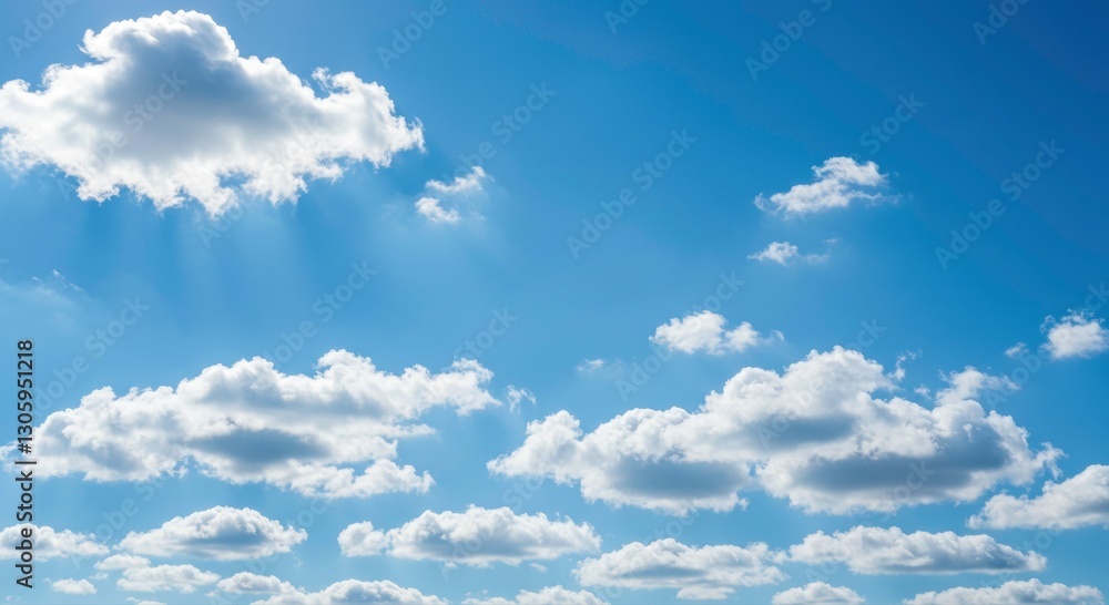 Skyward Serenity: A vivid expanse of a deep azure sky, dotted with fluffy, cotton-like clouds, epitomizes a sense of tranquility, freedom, and the boundless possibilities of a bright, sunny day. Skyward Serenity: A vivid expanse of a deep azure sky, dotted with fluffy, cotton-like clouds, epitomizes a sense of tranquility, freedom, and the boundless possibilities of a bright, sunny day.
