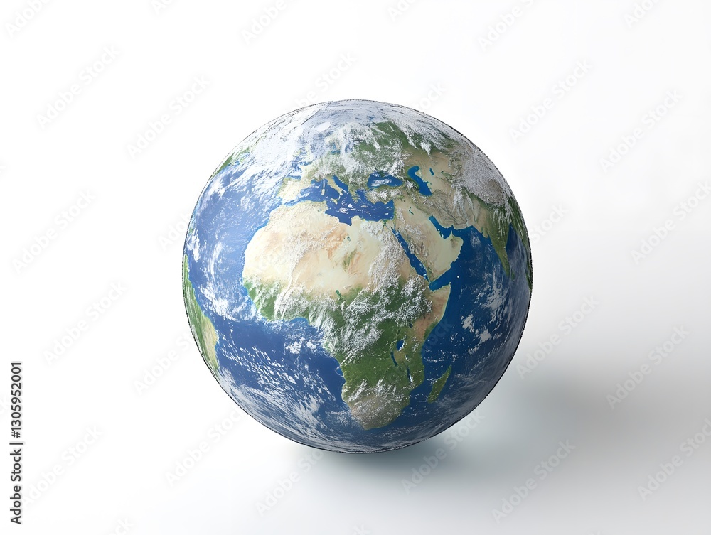 A minimalistic 3D Earth featuring smooth gradients and subtle reflective surfaces A minimalistic 3D Earth featuring smooth gradients and subtle reflective surfaces
