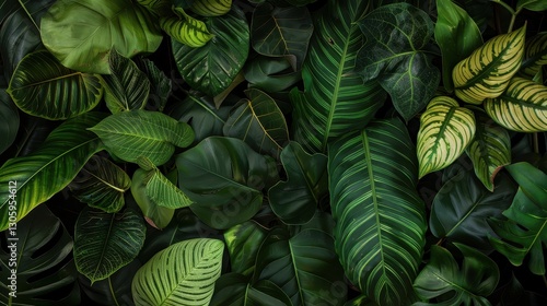 Wallpaper Mural Various shades of green tropical leaves under natural daylight. Torontodigital.ca