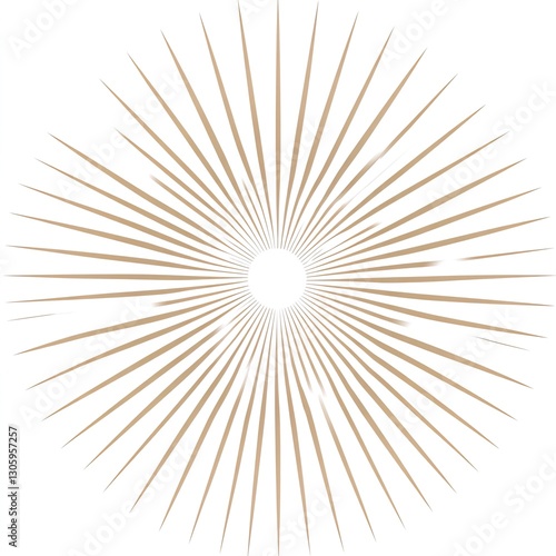 Sunburst rays, light effect, graphic design element, white background, digital art