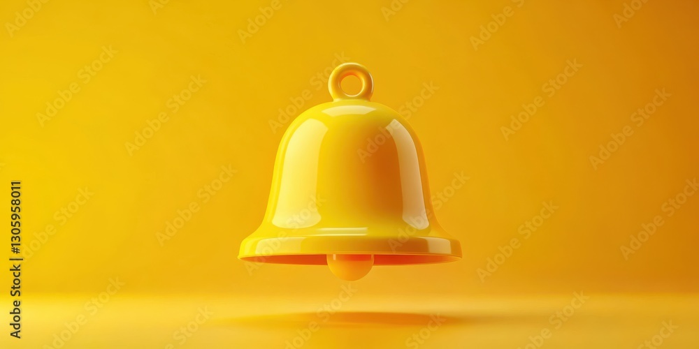 Bright yellow bell with numerical display on a minimalist background, symbolizing a notification sound for a mobile app , notification sound, big yellow bell Bright yellow bell with numerical display on a minimalist background, symbolizing a notification sound for a mobile app , notification sound, big yellow bell