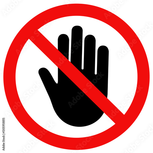 do not touch sign. flat vector illustration simple design.
