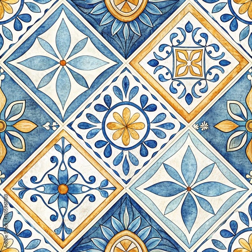 Seamless Tile Pattern Design Vibrant Colors Interior Decor Artistic Aesthetic