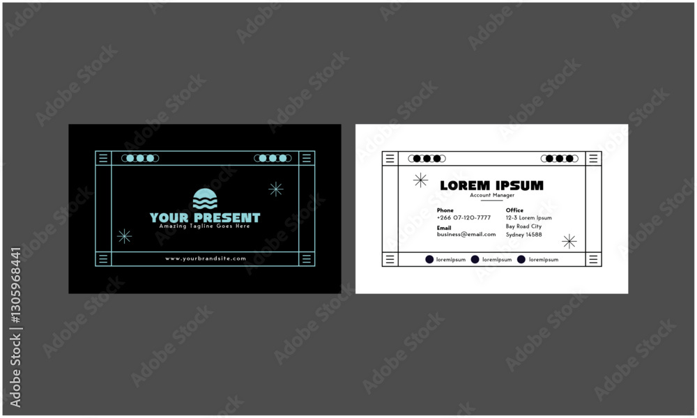 Naklejka premium Line Shape Business Card 3