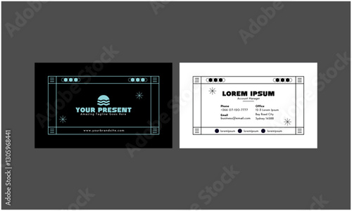 Line Shape Business Card 3