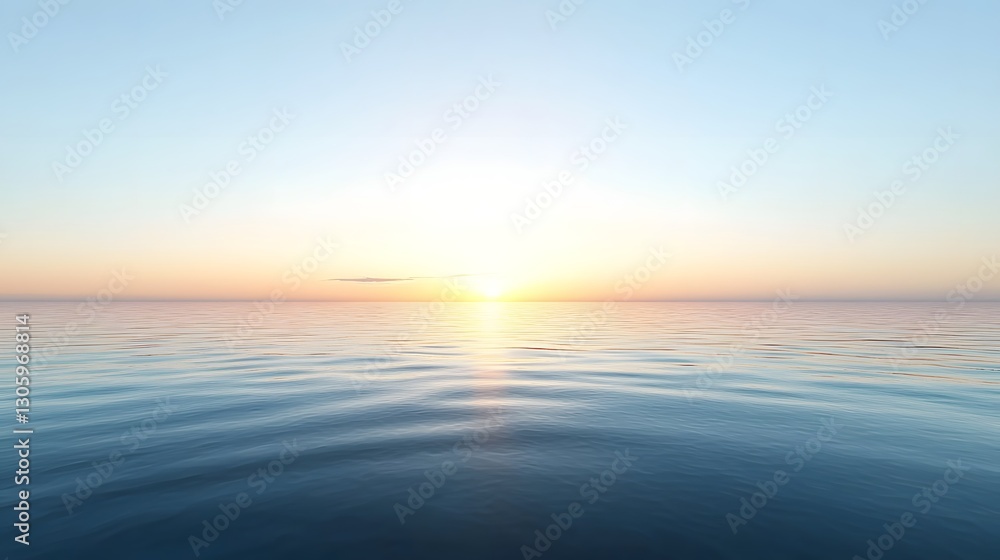 Fototapeta premium Mesmerizing tranquil landscape of a peaceful summer lake with a stunning sunset reflection upon the calm mirror like surface The golden glow of the setting sun casts a magical