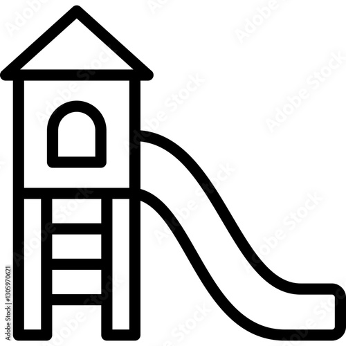 playground icon illustration design with outline