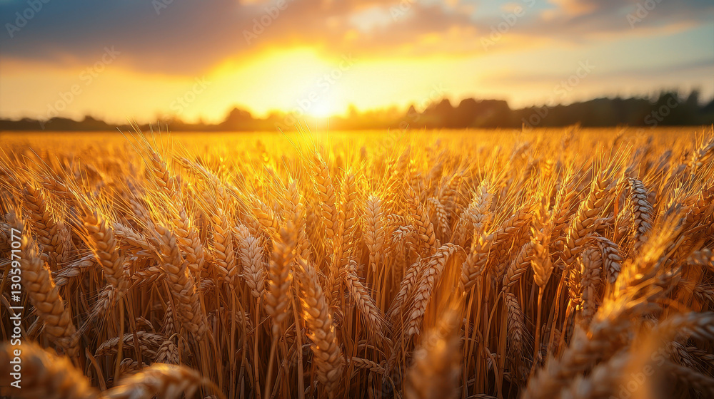 Golden Hour over the Wheat Field: A breathtaking panoramic view of a wheat field bathed in the golden hues of sunset. The scene evokes feelings of serenity, abundance, and the cycle of life. Golden Hour over the Wheat Field: A breathtaking panoramic view of a wheat field bathed in the golden hues of sunset. The scene evokes feelings of serenity, abundance, and the cycle of life.