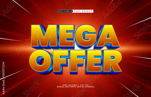 mega offer editable text effect with a deal and promo text effect