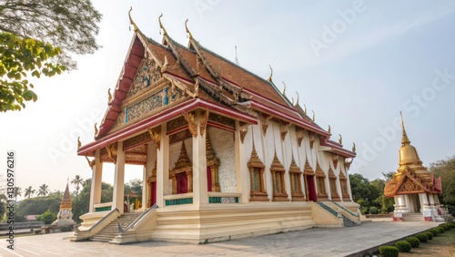 Wallpaper Mural Wat Khao Banchob Temple Thailand Long Exposure Photography, Stunning Architecture, Artistic Details, Buddhist Temple, Night Photography, Golden Temple Torontodigital.ca