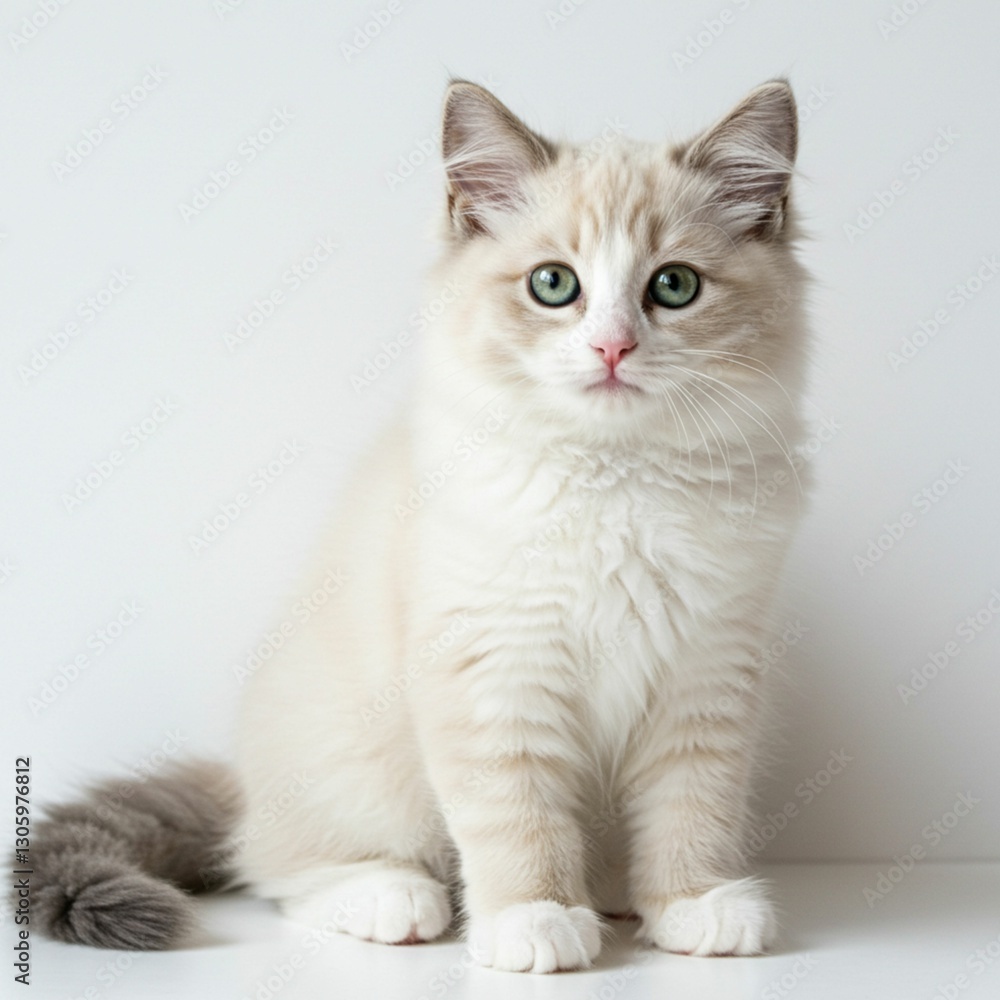 Ragdoll Kitten with Plush Coat and Charming Expression Ragdoll Kitten with Plush Coat and Charming Expression