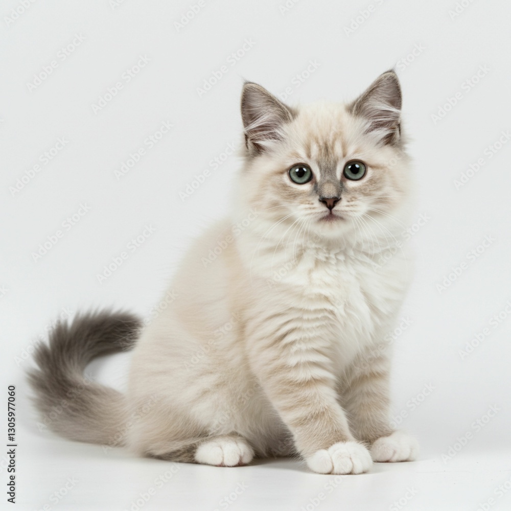Professional Pet Stock Image of a Fluffy Ragdoll Kitten Professional Pet Stock Image of a Fluffy Ragdoll Kitten