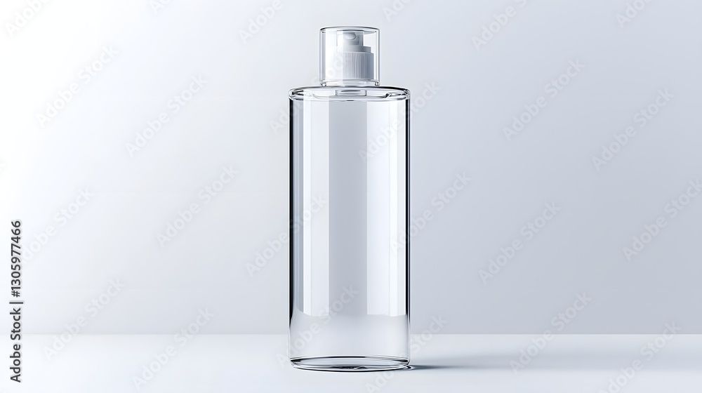 transparent clear plastic shampoo bottle with a flip top cap and no brand labels or markings Minimal modern and contemporary design for cosmetic product packaging or still life photography transparent clear plastic shampoo bottle with a flip top cap and no brand labels or markings Minimal modern and contemporary design for cosmetic product packaging or still life photography