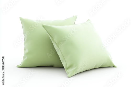 Two sage green pillows, studio shot, white background photo