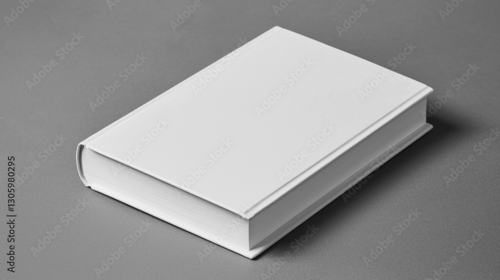 Blank white book on gray background. Mockup template for design. Blank white book on gray background. Mockup template for design.