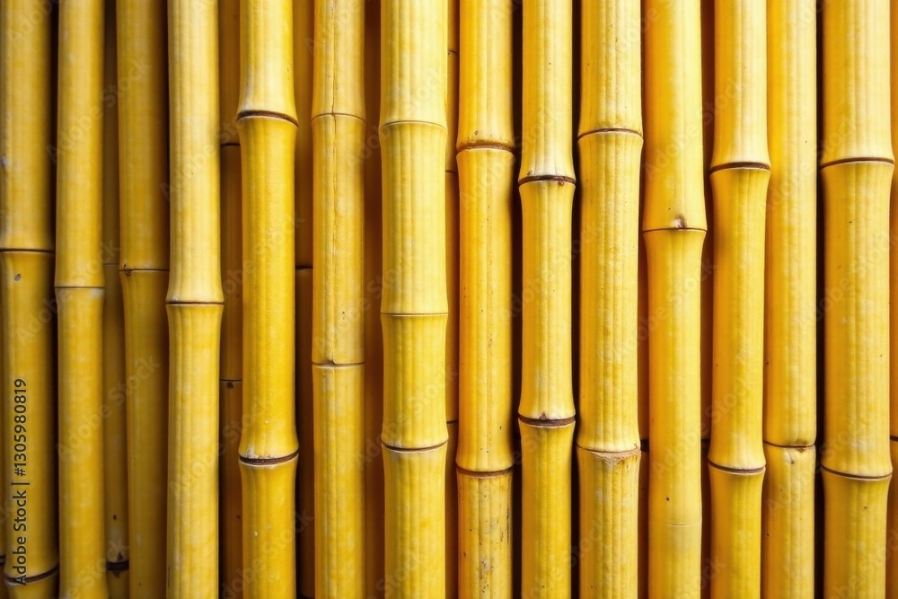 Fototapeta premium Golden Bamboo Stalks Arranged Vertically in a Tight Formation Creating a Striking Textural Background