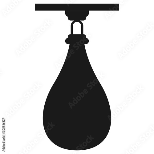 Silhouette of punching bag for boxing