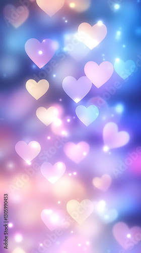 Heartfelt celebration of love abstract background digital art colorful dreamy vibes