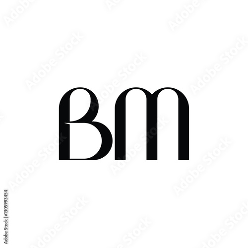 BM monogram logo design letter text name symbol monochrome logotype alphabet character simple logo