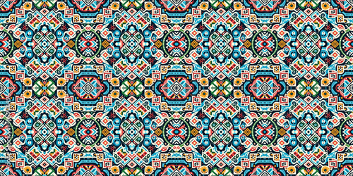 Abstract traditional tribal seamless geometric pattern