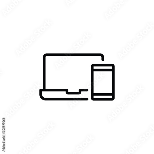 smartphone and laptop icon vector