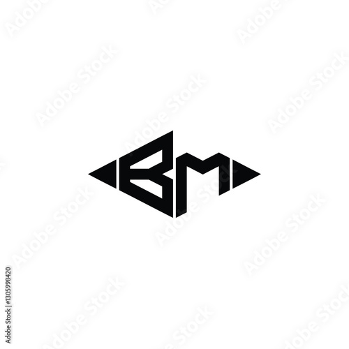 BM monogram logo design letter text name symbol monochrome logotype alphabet character simple logo