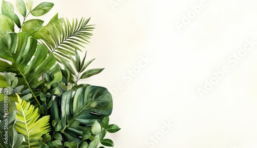 Wallpaper Mural Lush Greenery and Tropical Leaves Arrangement with Soft Background for Nature-Inspired Designs Torontodigital.ca