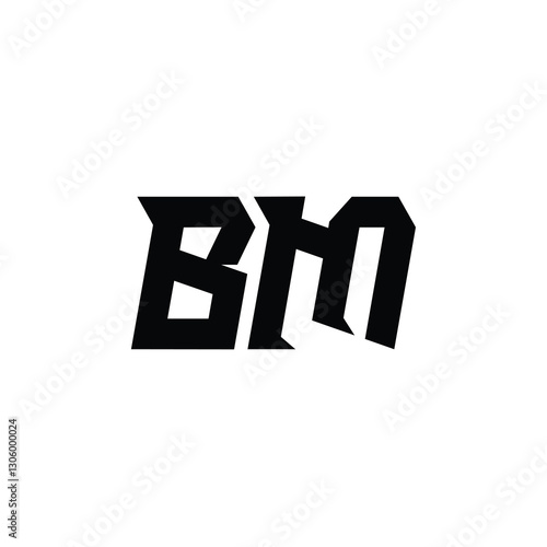 BM monogram logo design letter text name symbol monochrome logotype alphabet character simple logo