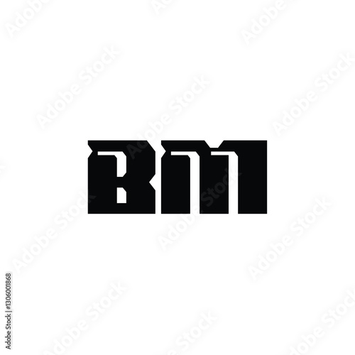 BM monogram logo design letter text name symbol monochrome logotype alphabet character simple logo