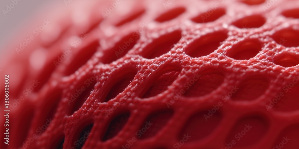 A close-up image of a vibrant red mesh fabric showcases its intricate patterns and textures, reflecting modern design elements in textiles or fashion industry. A close-up image of a vibrant red mesh fabric showcases its intricate patterns and textures, reflecting modern design elements in textiles or fashion industry.