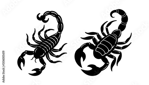 Set Of  Scorpion Silhouette Vector Illustration on white background