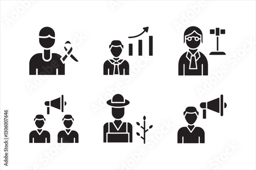 Business, Advocacy, and Agriculture Icons Set.
