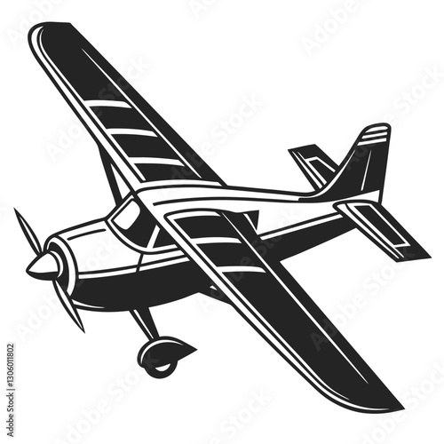 Small plane Silhouette vector illustration