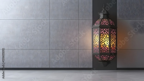 Elegant Ramadan Lantern on Modern Wall Decor