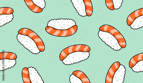 Cute sushi pattern background vector design