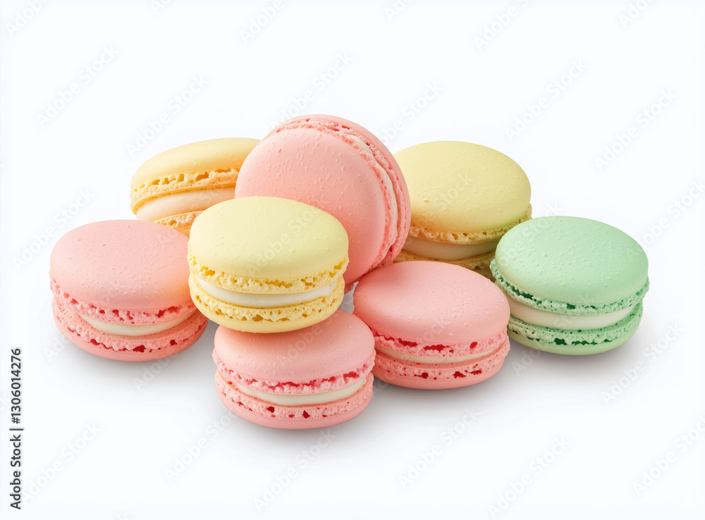 Obraz premium macarons on a pastel background, in a minimalistic style, with pastel colors