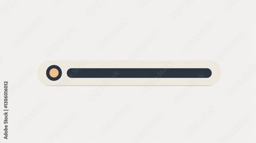 Beige Pill Shape with Blue Bar and Orange Circle Beige Pill Shape with Blue Bar and Orange Circle