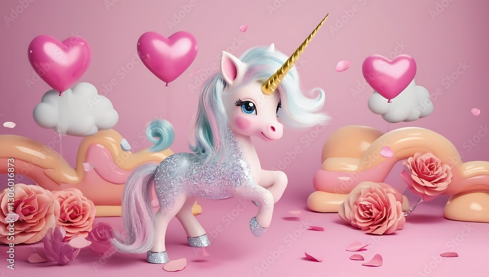 Sparkling Unicorn in a Pink Wonderland Sparkling Unicorn in a Pink Wonderland