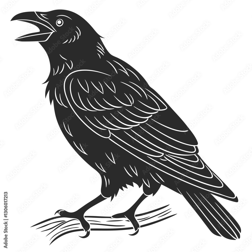 Naklejka premium Crow Silhouette vector illustration