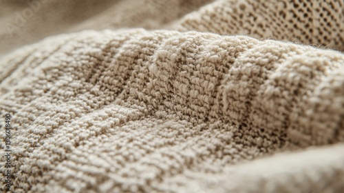 Closeup of Light Brown Woven Fabric Texture