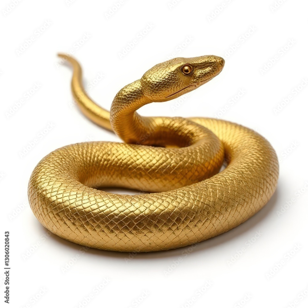 Obraz premium Handcrafted Golden Snake Sculpture