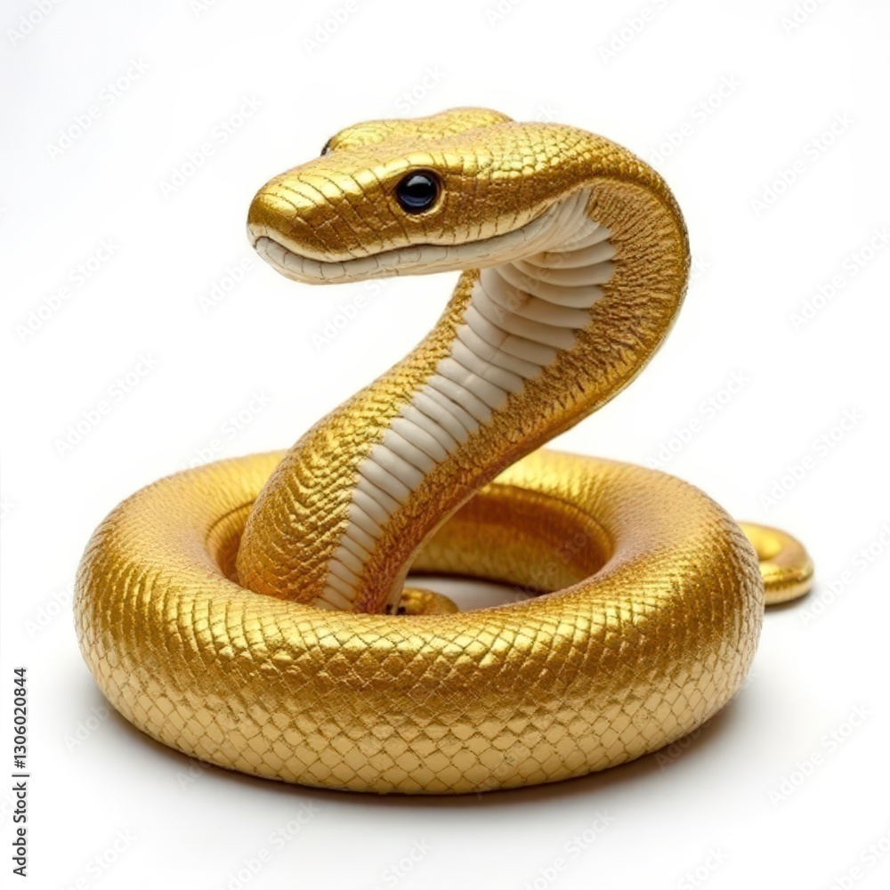 Fototapeta premium Handcrafted Golden Snake Sculpture