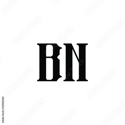 BN monogram logo design letter text name symbol monochrome logotype alphabet character simple logo