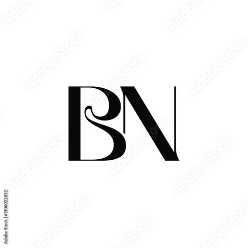 BN monogram logo design letter text name symbol monochrome logotype alphabet character simple logo