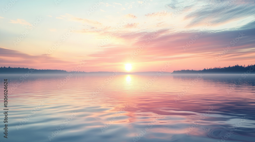 Serene Sunset Over Calm Waters Serene Sunset Over Calm Waters