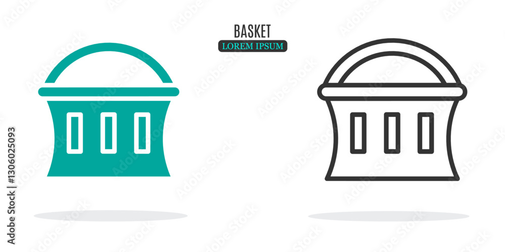 Illustration symbol. Basket abstract illustration design. Stock vector icon. Illustration symbol. Basket abstract illustration design. Stock vector icon.