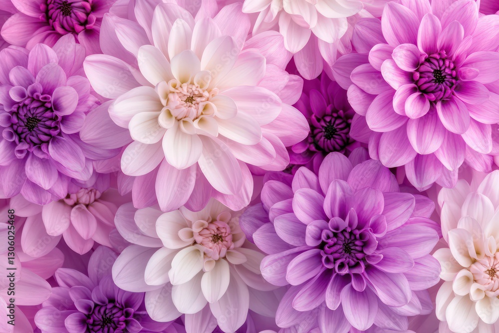 Obraz premium Elegant purple-pink mums with detailed petals and a contrasting white background, creating a beautiful floral design.