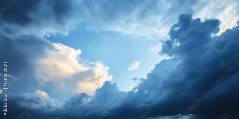 A dramatic interplay of clouds in various shades against a bright blue sky, creating a stunning visual of nature’s beauty and the dynamic weather patterns inherent to the atmosphere. A dramatic interplay of clouds in various shades against a bright blue sky, creating a stunning visual of nature’s beauty and the dynamic weather patterns inherent to the atmosphere.