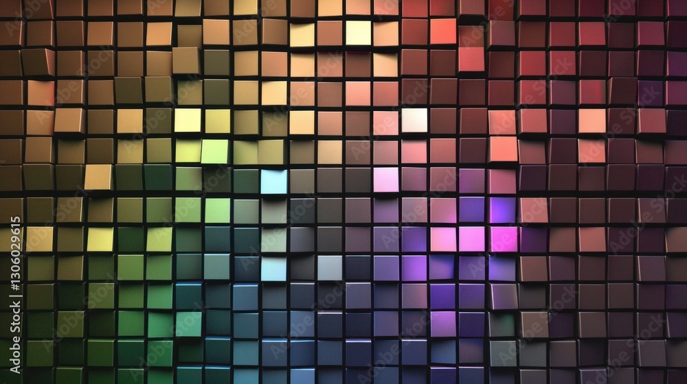 Fototapeta premium Abstract colorful mosaic of 3D cubes.